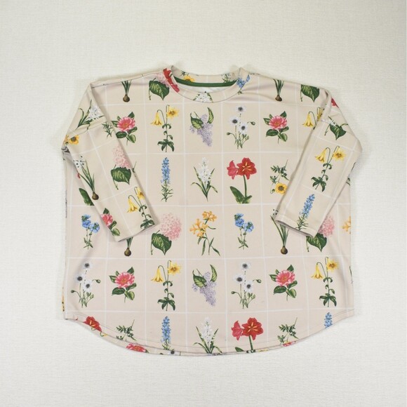 Tuckernuck Tops - Tuckernuck Fresh Buds Floral 3/4 Sleeve Boxy Pullover Luxe Top Multi XS/S